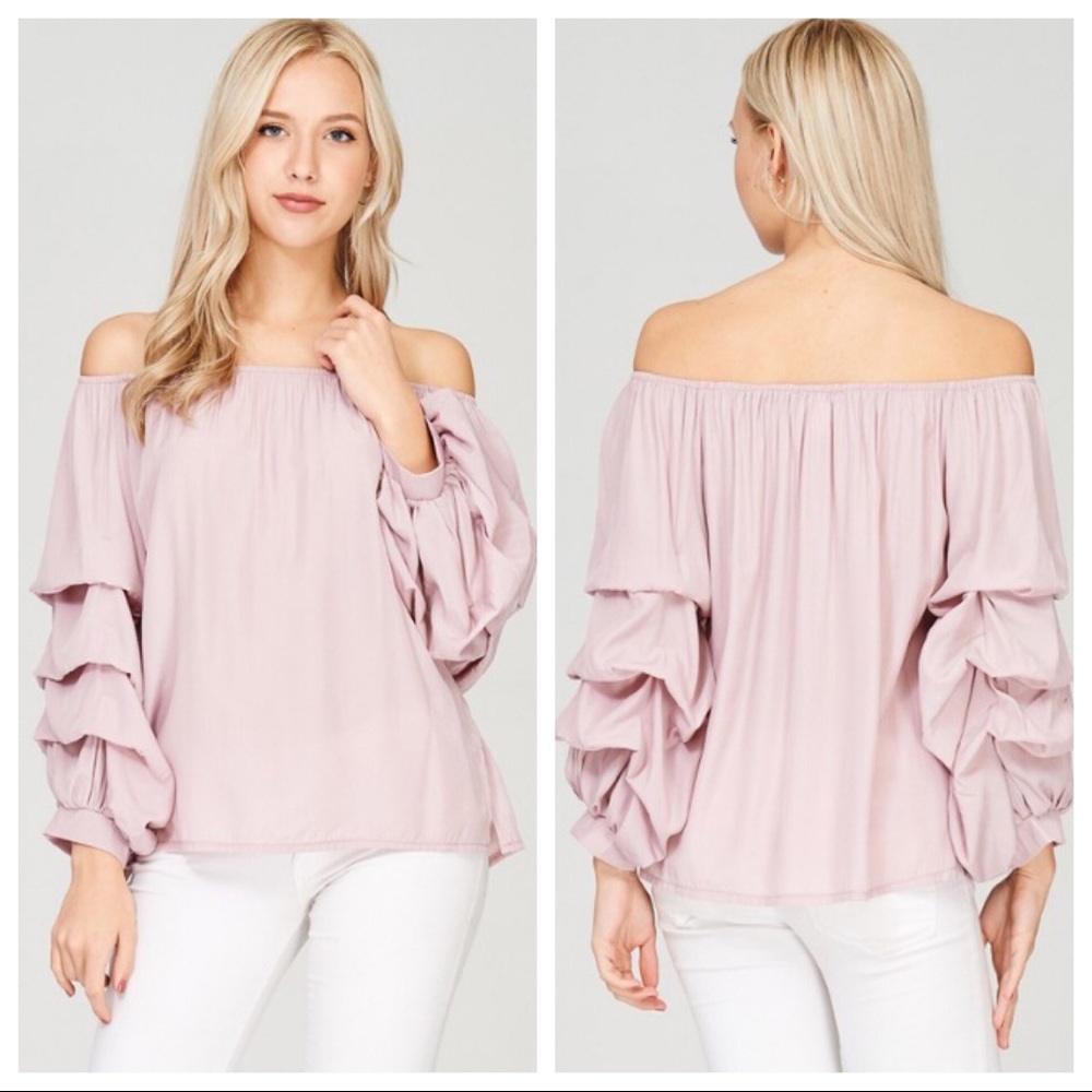Off Shoulder Dust Pink Top